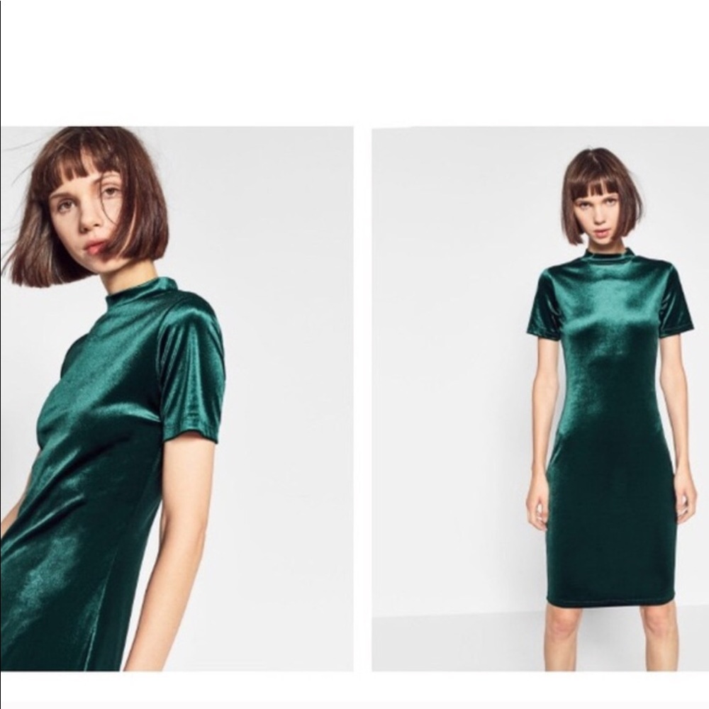 Zara Velvet stretch midi dress, with tags